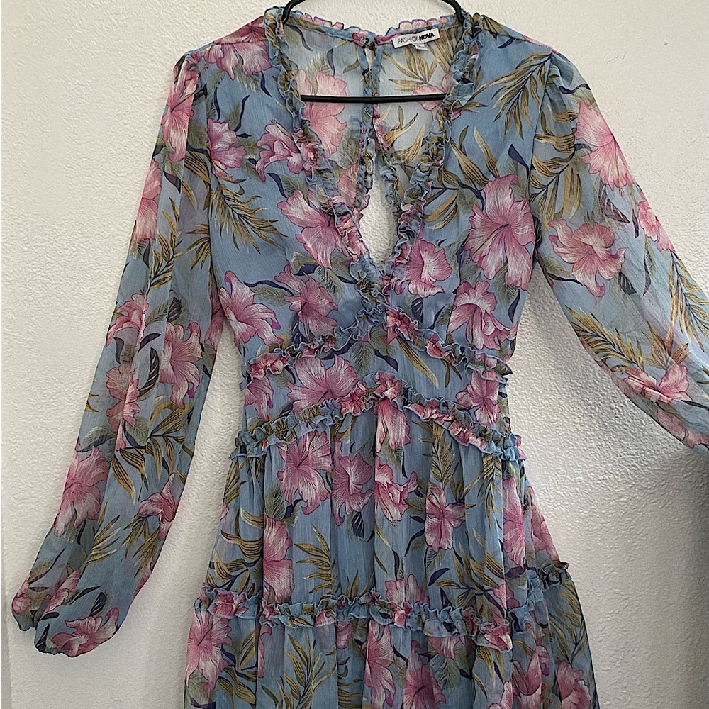 Floral Ruffle Mini Dress